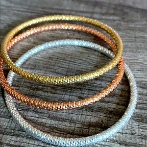 Bangle bracelets silver rose gold and gold